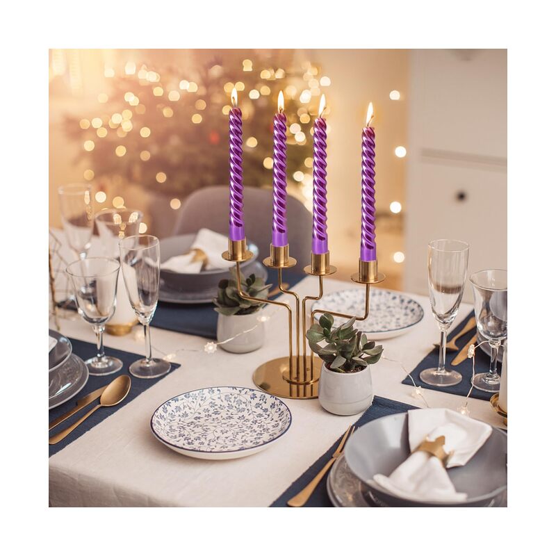 12PCS Tapered Candles 10 Inch Unscented Smokeless Burning Candles for Home, Weddings, Birthday Parties and Home Decor (Purple) - Image 5