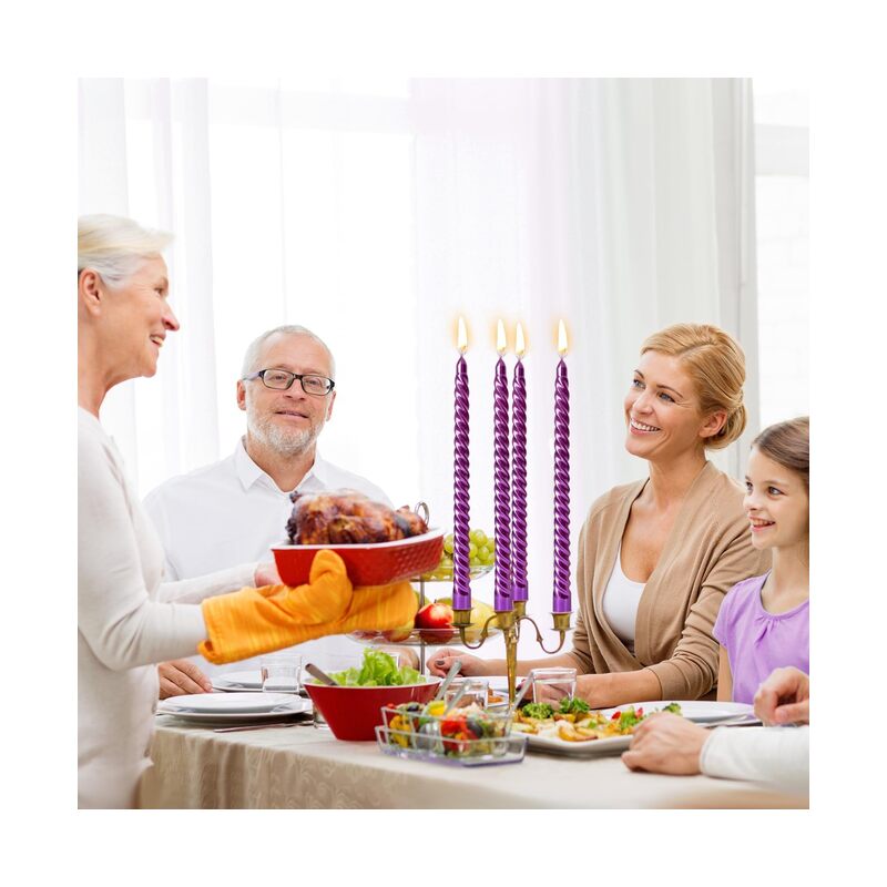 12PCS Tapered Candles 10 Inch Unscented Smokeless Burning Candles for Home, Weddings, Birthday Parties and Home Decor (Purple) - Image 4