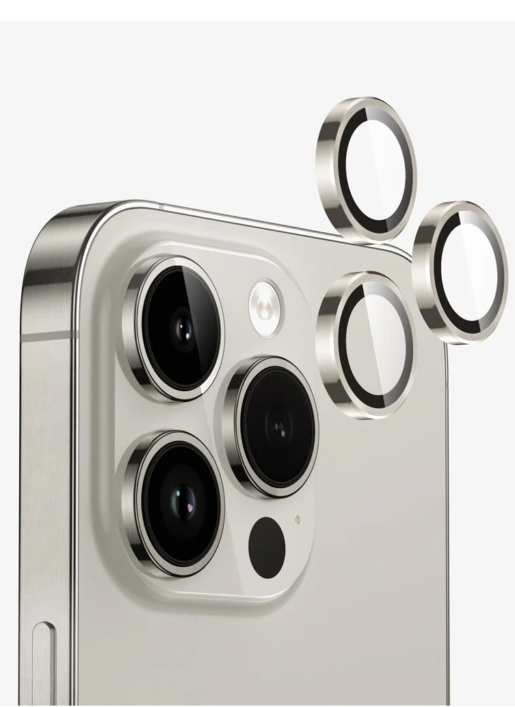 devia - iPhone 15 Pro & 15 Pro Max For Peak Series Crystal Lens Protector (3 pcs) - Titanium - Image 1