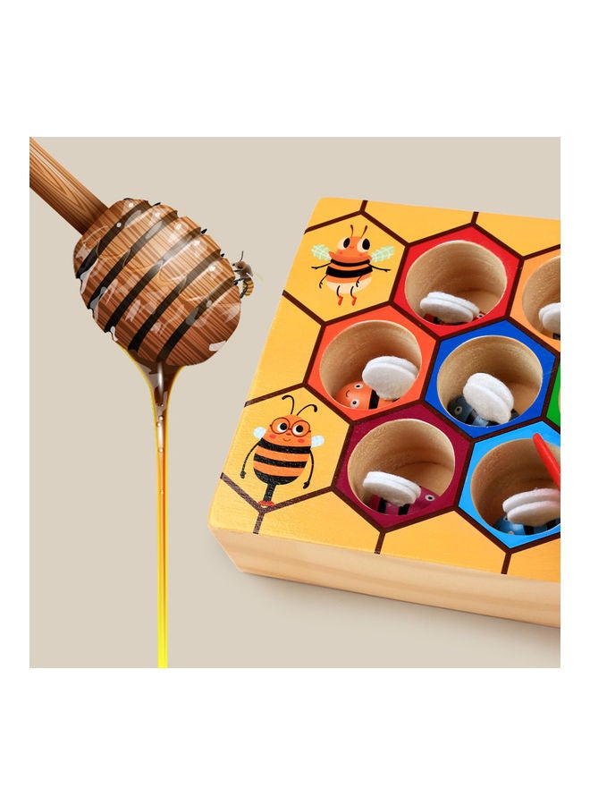 نيبمينينت Wooden Early Educational Kids Cognitive Toy Beehive Game Multicolour 16.5x13.8x4سم - Image 4