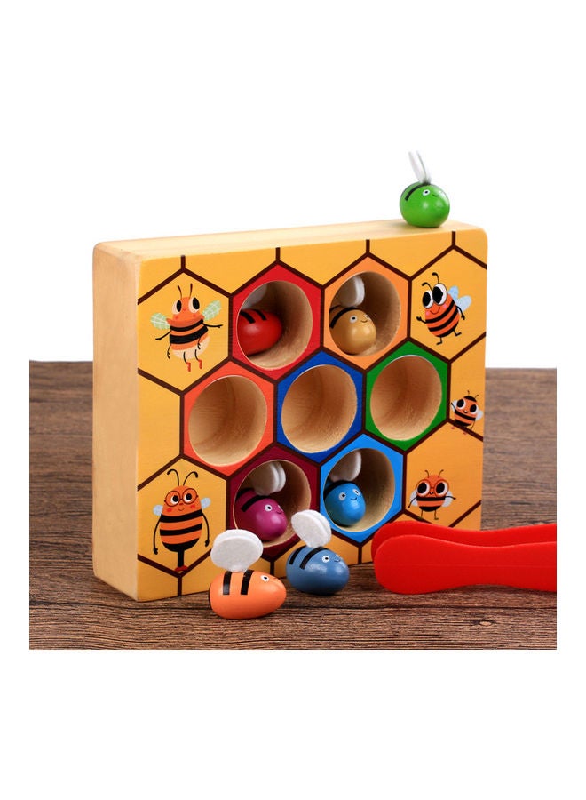 نيبمينينت Wooden Early Educational Kids Cognitive Toy Beehive Game Multicolour 16.5x13.8x4سم - Image 3