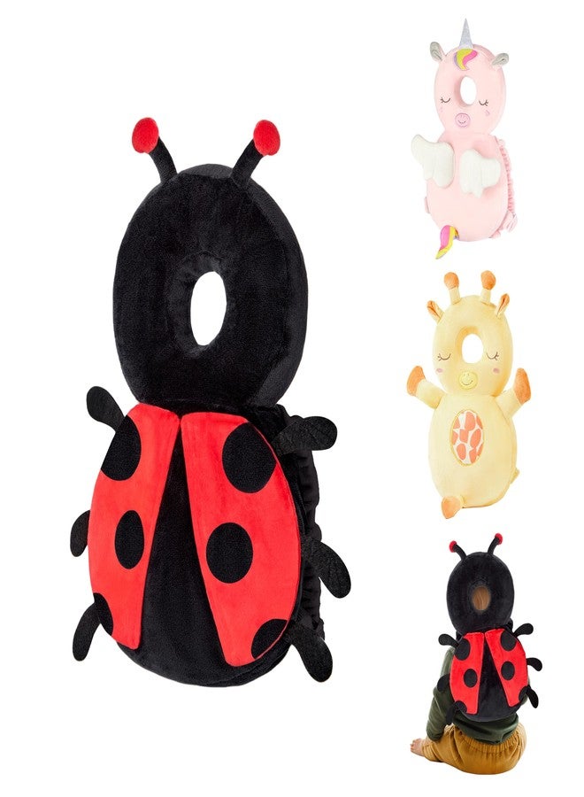 NICE CHOICE Baby Head Back Protector Backpack Toddler Safety Protector Cushion Pad Soft, Adjustable and Lightweight Design for Safe Walking and Crawling Toddlers Girls and Boys(Ladybug) - Image 1