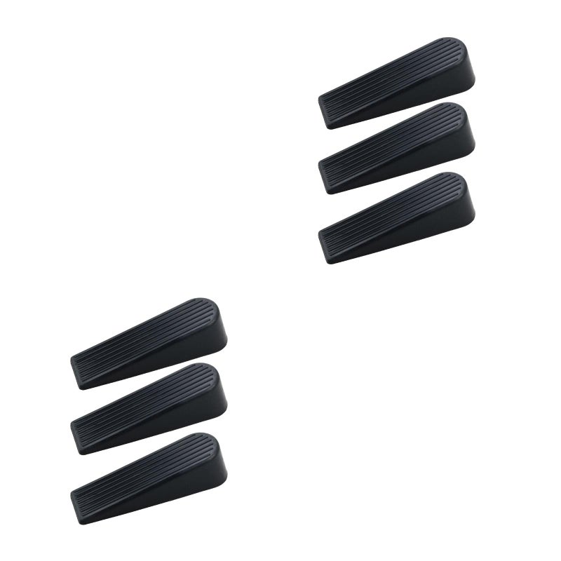 6 PCS No Punching Door Stops Home Anti-collision Mute Door Stoppers (Black) - Image 1