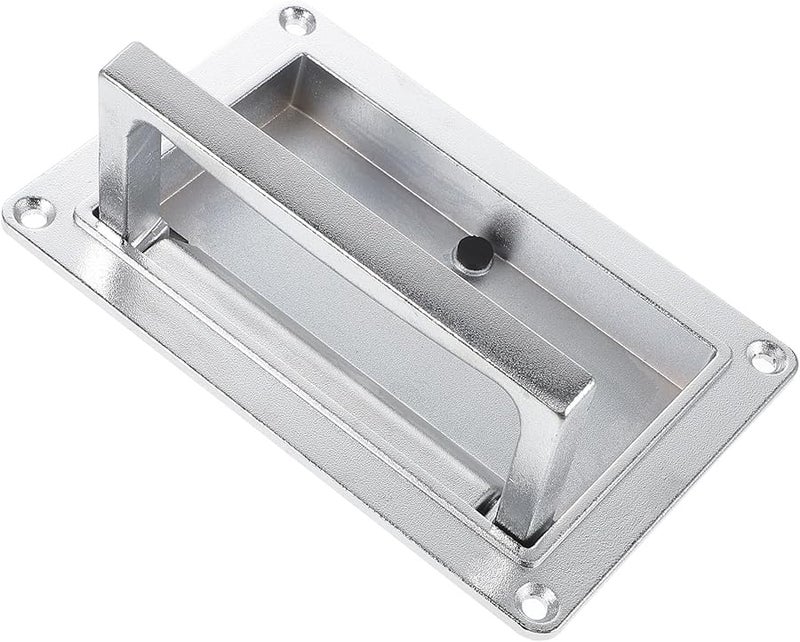 Low Profile Recessed Flush Mounted Door Pull Handle Zinc Alloy Silver for Cabinet Furniture Toolbox - Image 1