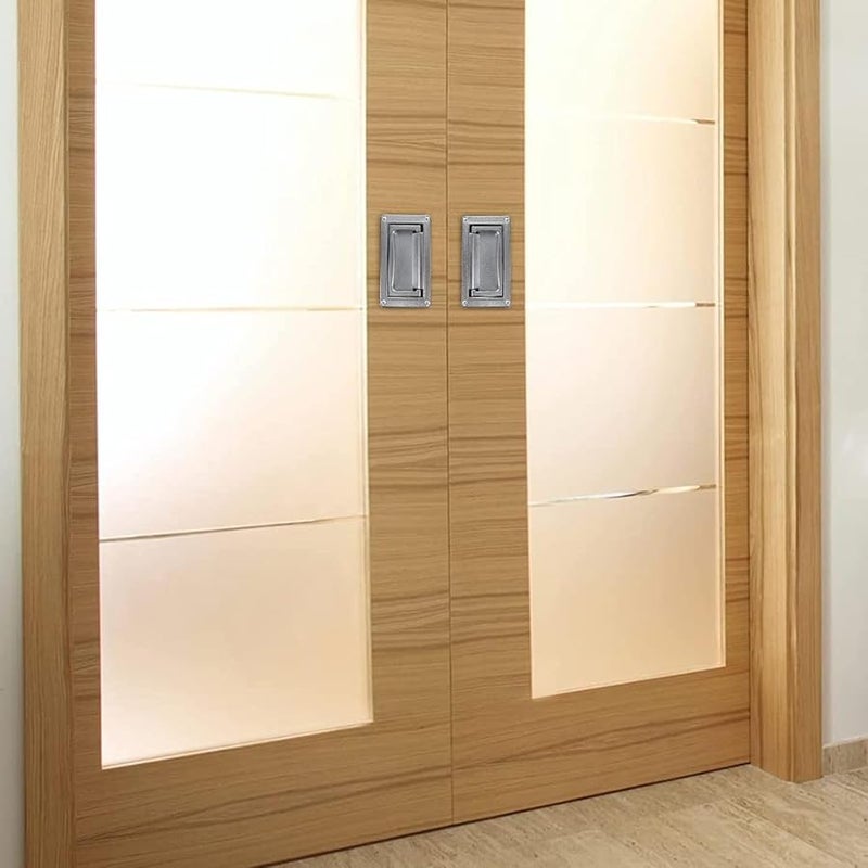 Low Profile Recessed Flush Mounted Door Pull Handle Zinc Alloy Silver for Cabinet Furniture Toolbox - Image 3