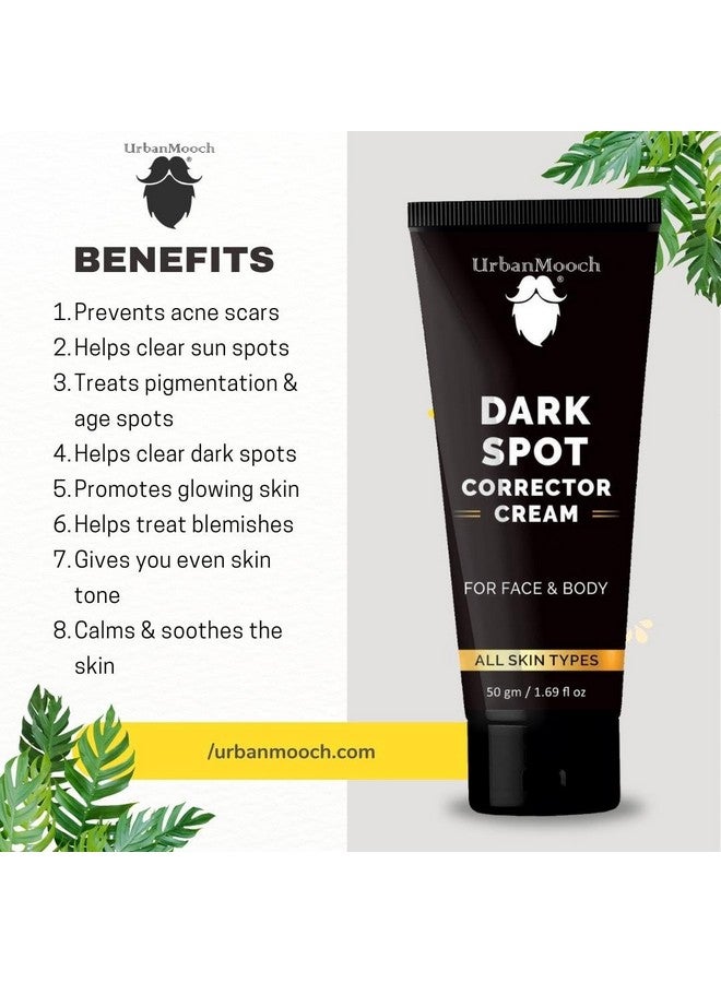 UrbanMooch Dark Spot Corrector Cream Brightening & Lightening Pimple Marks Acne Scars Uneven Skin Tone Pigmentation & Blemish 50Gm - Image 3