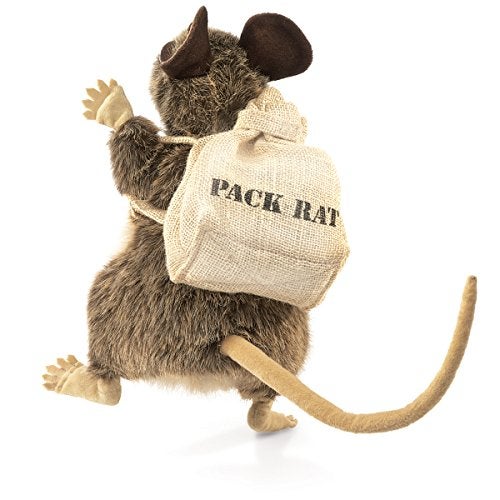 Folkmanis Pack Rat Hand Puppet, Brown, Beige, 1 EA - Image 2