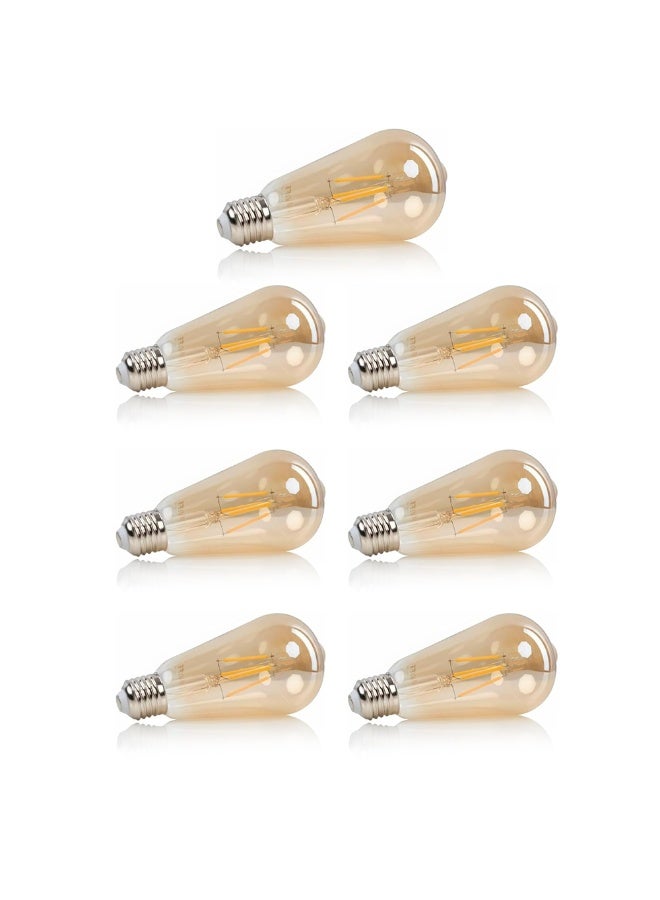 7 قطع لمبات LED إضاءة دافئة Warm Light – موفرة للطاقة – مناسبة للنجف والأباجورات
