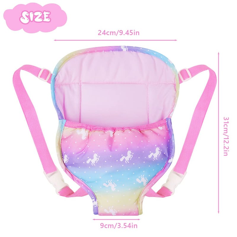 Aolso Aolso Doll Carrier Storage Bag Backpack, Toy with Adjustable Strap, Carrier Front and Back Portable Bag for 14-18 Inch Babies Baby Accessories (Baby Not Included)  - Image 2