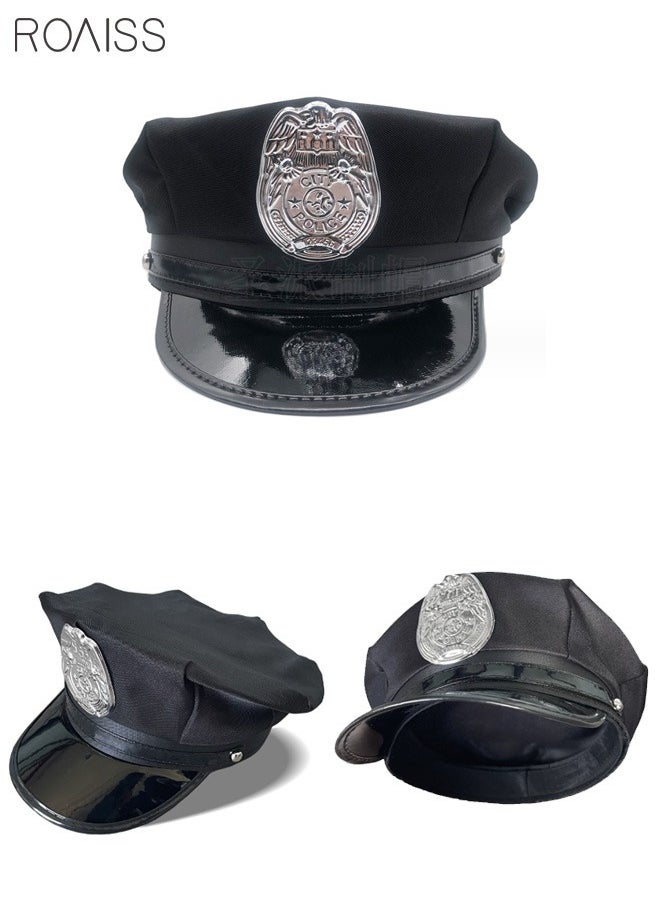roaiss - 4 Pieces Of  Cutout Underwear Lacquer Leather Female Police Officer Hollowed Out Design Date Day Role Play Costume - Image 1