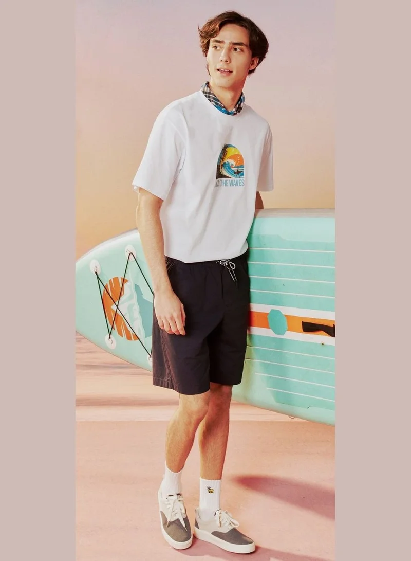 GIORDANO Men's Wave Print Jersey Print Tee