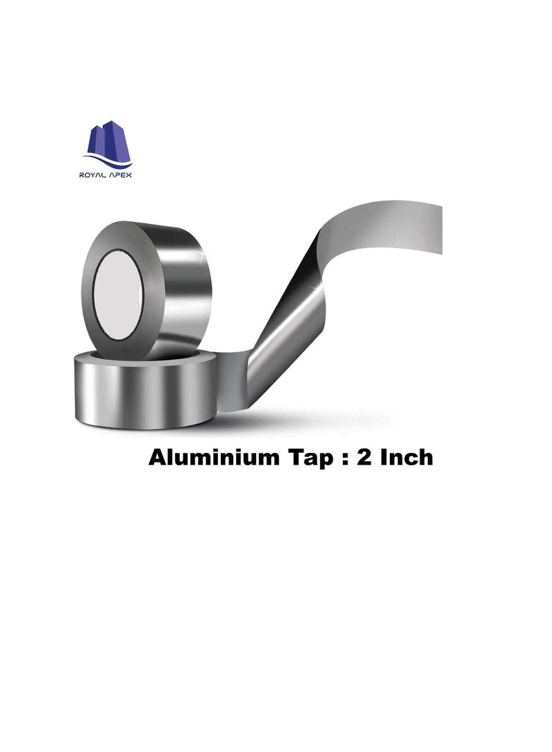 Multi-purpose Strong Aluminium Foil Adhesive Insulation Tape for Roof Leak, Surface Crack, Window Sill Gap, Pipe Rupture, Boat Sealing, Etc… (2 Inch - Pack of 2, Aluminium Tap) - Image 2