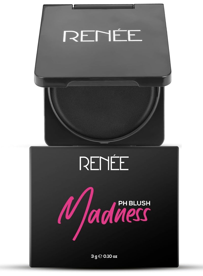 رينيه RENEE Madness pH Blush لحظة فريدة من نوعها وردية اللون، قابلة للمزج بدرجة عالية، خفيفة الوزن، تركيبة ترطيب تدوم طويلاً، غنية بزيت المكاداميا والشيا، خالية من البارابين. - Image 1
