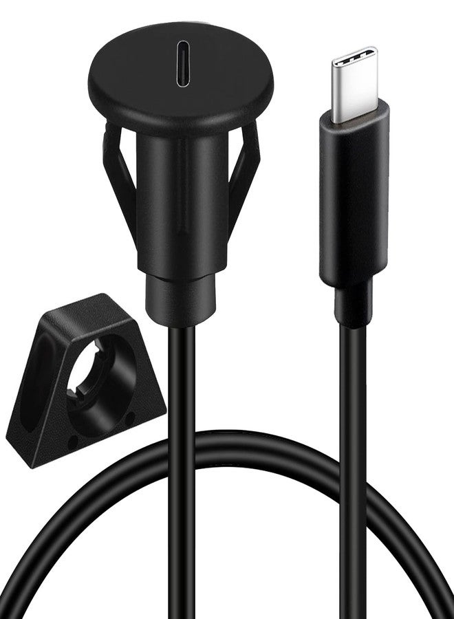 BATIGE Small Type C 3.0 Car Flush Mount Cable USB C 3.0 Panel Mount Male to Female Extension Cable for Car Truck Boat Motorcycle Dashboard 3ft - Image 1