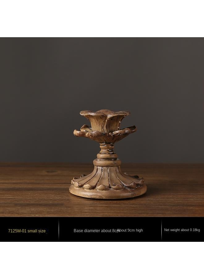 Bluejw European Style Vintage Resin Crafts Romantic Candlelight Dinner Desktop Wedding Atmosphere Decorations Carved Candlestick Ornaments - Image 1