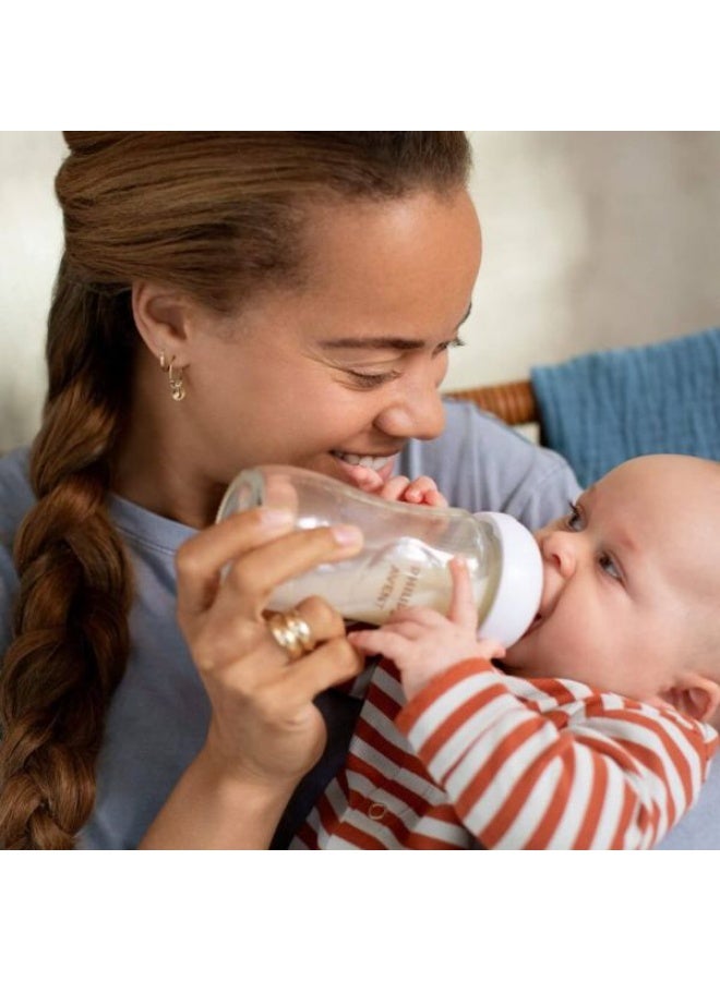 Philips Avent Natural Response Glass Baby Bottle 240ml / 8oz – Pure Glass, Anti-Colic, BPA-Free, Natural Nipple for Babies 1m+ - Image 4