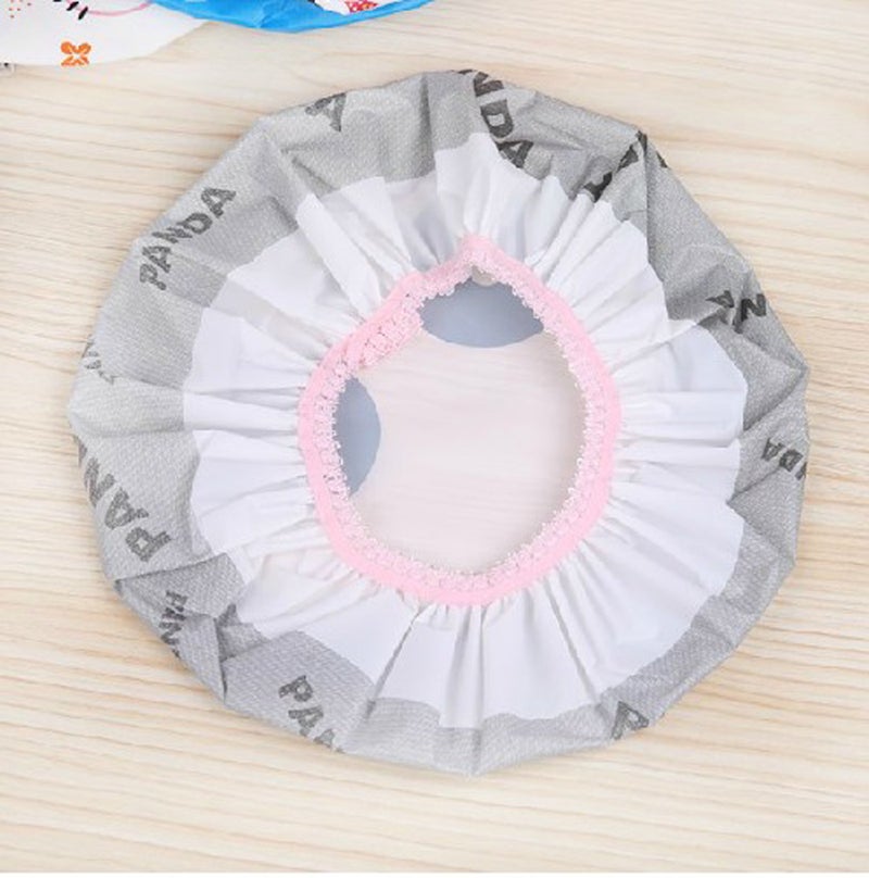 IXIAOPET Cute Cartoon Waterproof Elastic Shower Cap Bath Cap for Women and Girls and Kids,Pack of 3 Pcs(Panda+Elephant+Lion) - Image 4