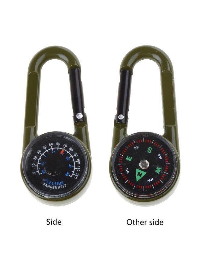 RDTGHY Outdoor Multifunctional Carabiner Clip with Thermometer Compass Dual Display Keychain for Hiking Camping Emergency Survival Gear - Image 2