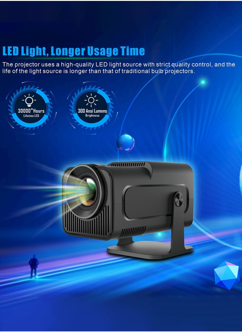 Generic - Portable Projector 4K 1080P with 300 ANSI Lumens, Auto Keystone & Focus, 180° Rotation, WiFi 6/BT5.0, Android 11, Low Noise ≤25dB, Wireless iOS/Android Mirroring - Image 1
