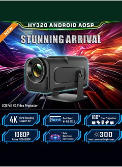 Generic Portable Projector 4K 1080P with 300 ANSI Lumens, Auto Keystone & Focus, 180° Rotation, WiFi 6/BT5.0, Android 11, Low Noise ≤25dB, Wireless iOS/Android Mirroring  - Image 2