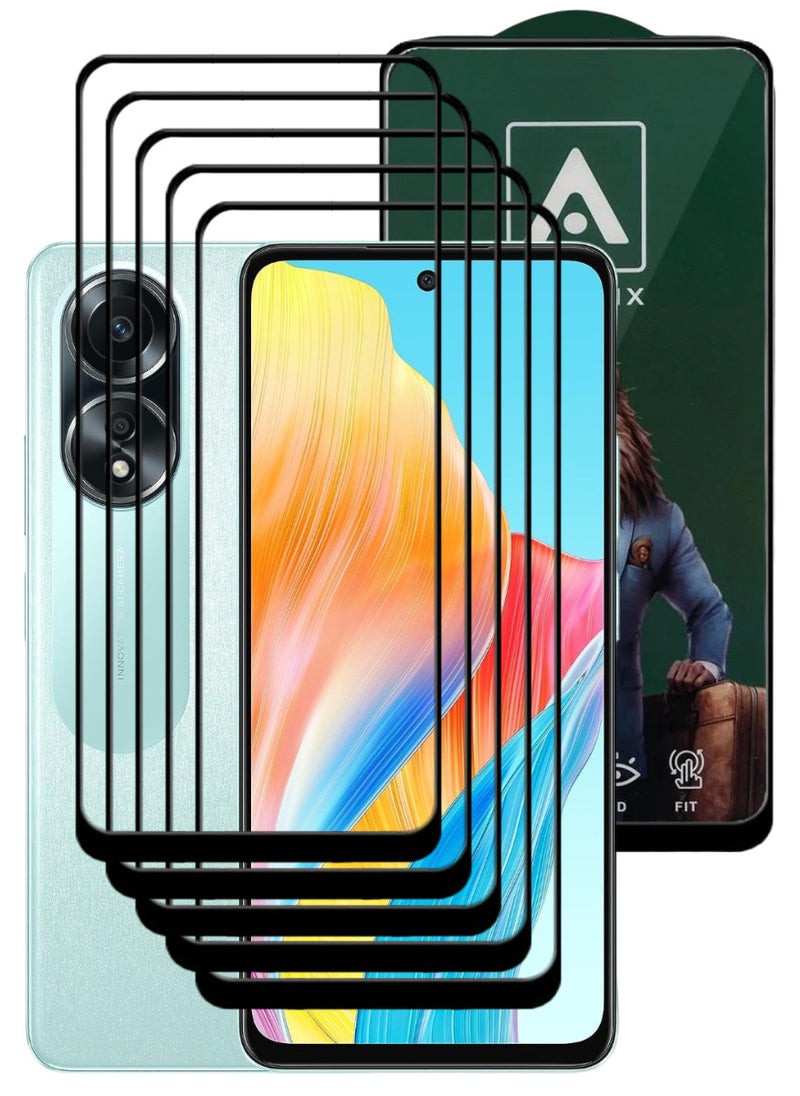 ACLIX 5 Pieces Antistatic ESD Dustproof Premium Quality High Definition Tempered Glass Screen Protector Designed For Oppo A58 4G - Image 1