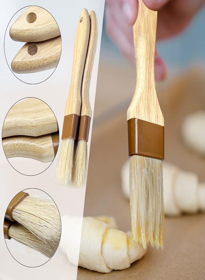Qoaimu 4 Pack Pastry Brush-Basting Brush Pastry Brushes for Baking, Silicone Basting Brush, Basting Oil Brush with Boar Bristles and Beech Hardwood Handles for Kitchen, Grilling and Spreading Oil, BBQ Sauce - Image 5