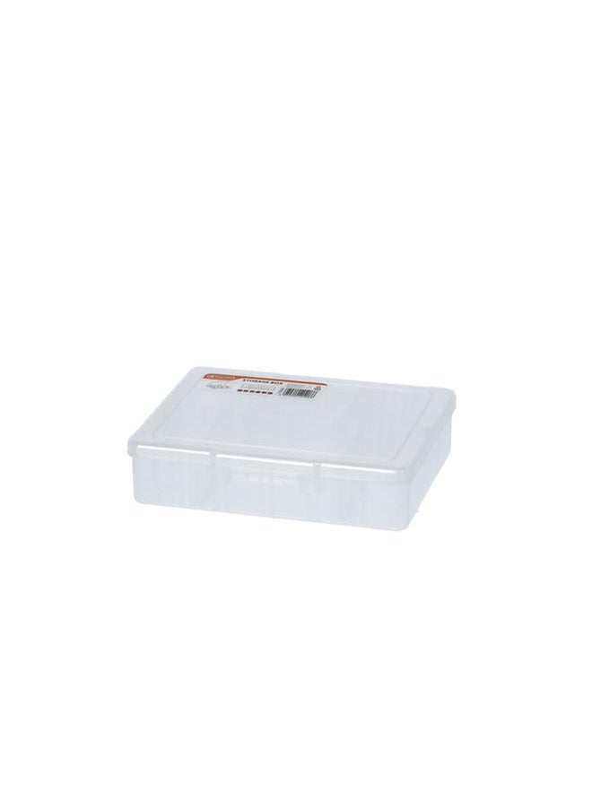 Tactix 6-Medium Compartment Removable Dividers Storage Box Clear 320003  - Image 1