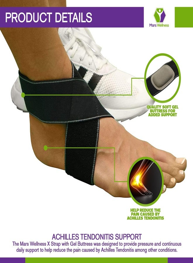 MARS WELLNESS Achilles Tendonitis Support Ankle Brace - Plantar Fasciitis Relief - Gel Buttress Pad - All Day Achilles Tendonitis Relief - Large/X-Large - Image 2