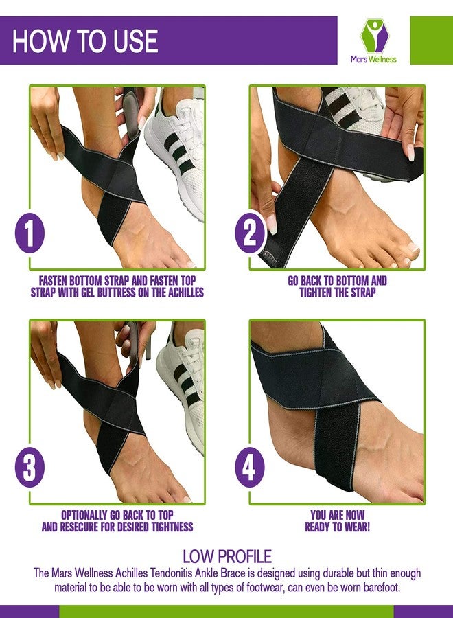 MARS WELLNESS Achilles Tendonitis Support Ankle Brace - Plantar Fasciitis Relief - Gel Buttress Pad - All Day Achilles Tendonitis Relief - Large/X-Large - Image 3