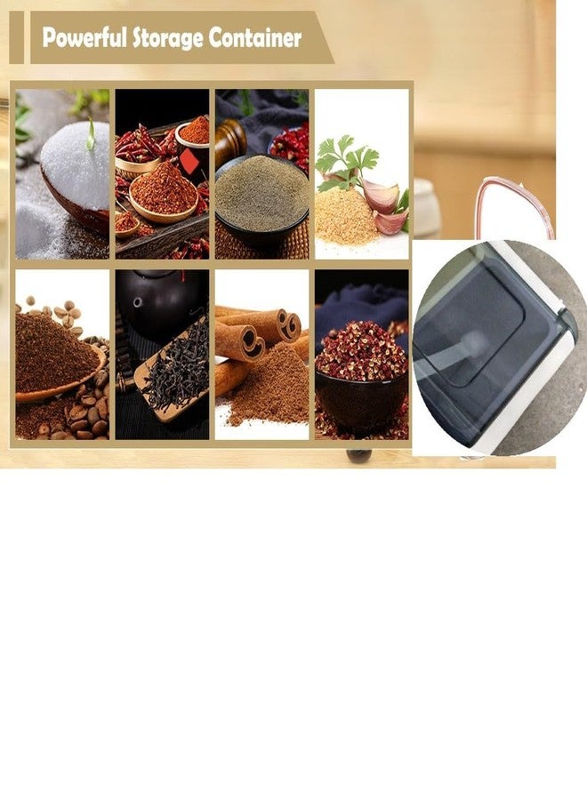 Dreamshop Plastic Acrylic Spice Rack, 4 Pieces Box with 4 Spoons || Kitchen Ware || Masala Container - Image 4
