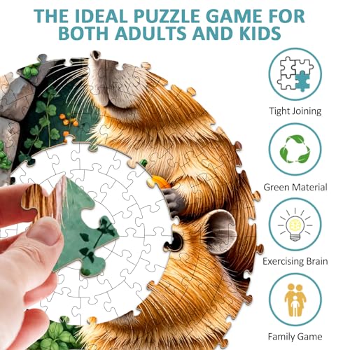 SECOGM Capybara Puzzles for Adults 1000 Pieces Round Animal Jigsaw Puzzles 1000 Pieces Impossible Difficult Hard Challenging Puzzles for Adults Art Puzzle for Home Decor 265 265in - Image 5