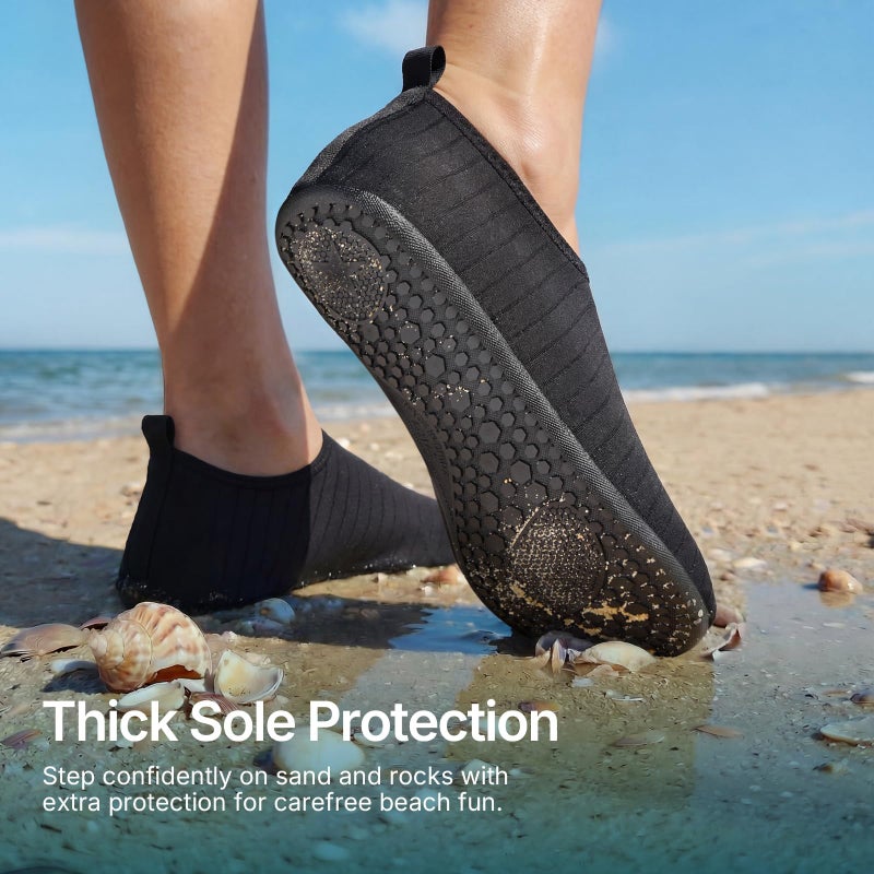 ATHMILE Water Shoes Men Women Quick-Dry Aqua Socks Swim Beach Barefoot Yoga Exercise Wear Sport Accessories Pool Camping Must Haves Adult Youth Size 13-14 Women/12-13 Men - Image 2