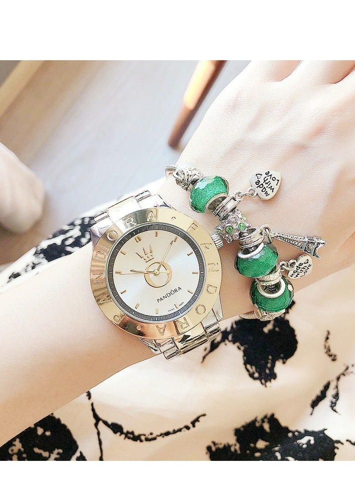 Pan Home New Round Turntable girls boys watch trend turntable fashion watch versatile alloy with quartz watch - Image 1