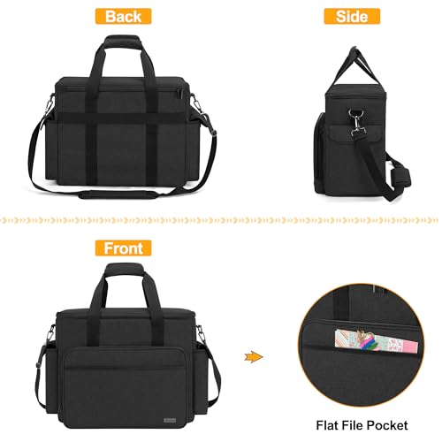 Trunab Large Scrapbook Bag with Padded Laptop Sleeve, Craft Bag Organizer Tote with Multiple Pockets for Scrapbooking Supplies and Art Tools, Black - Image 5