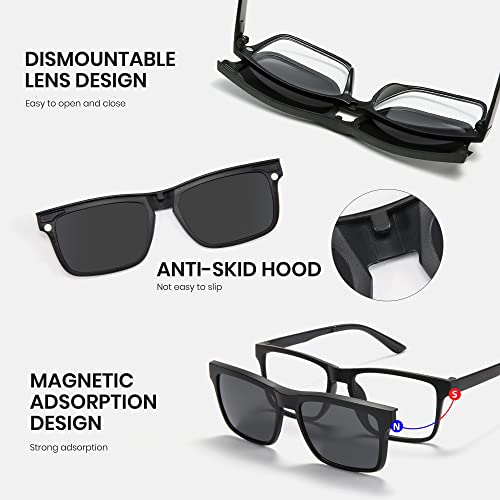 Cyxus Magnetic ClipOn Sunglasses for Men Women Polarized UV Protection TR Frame for Driving Outdoor P1204X02 - Image 3