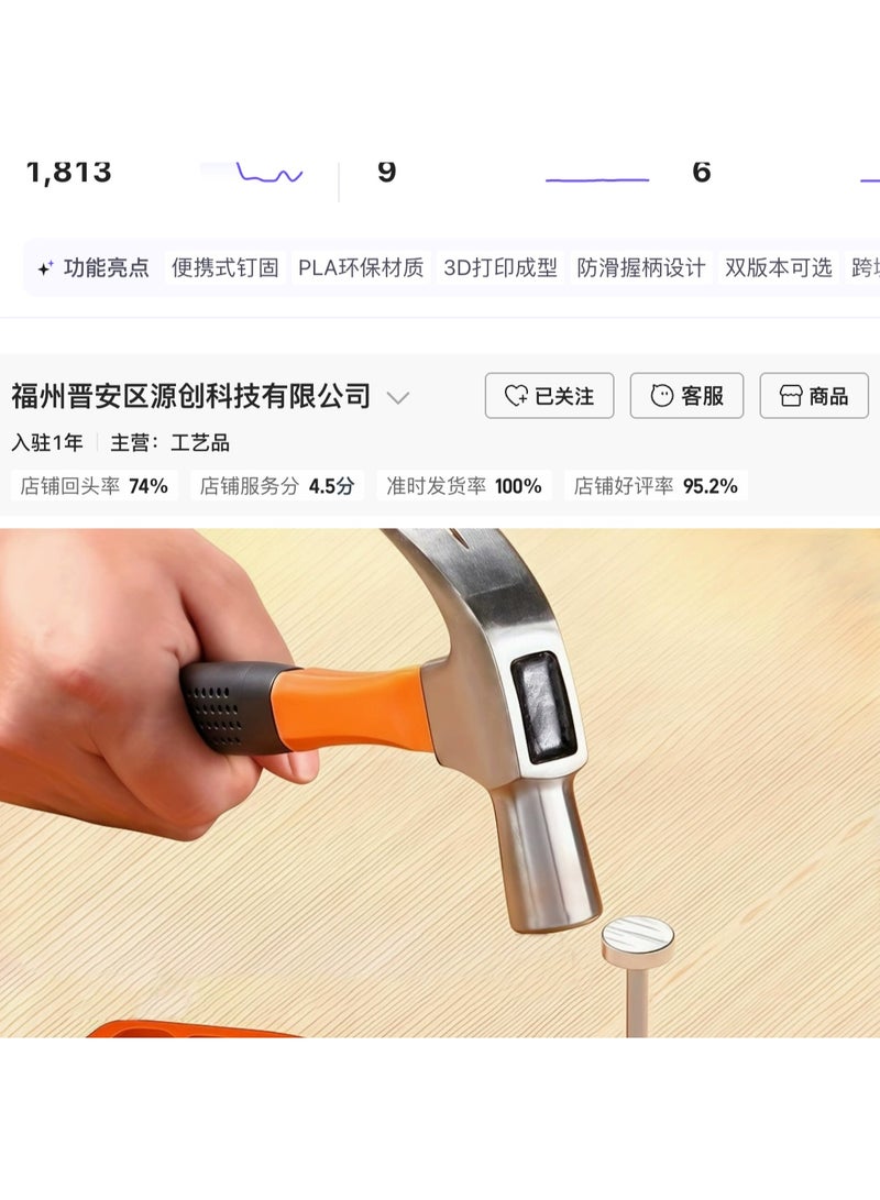 Ergonomic Nail Gripping Pliers Designed to Hold Nails Securely, Protecting Your Fingers While Hammering - Image 5