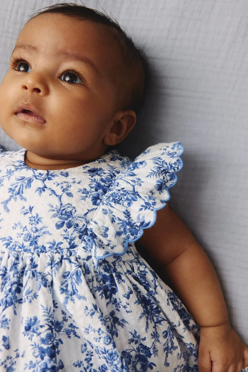 H&M Floral-print cotton bodysuit dress