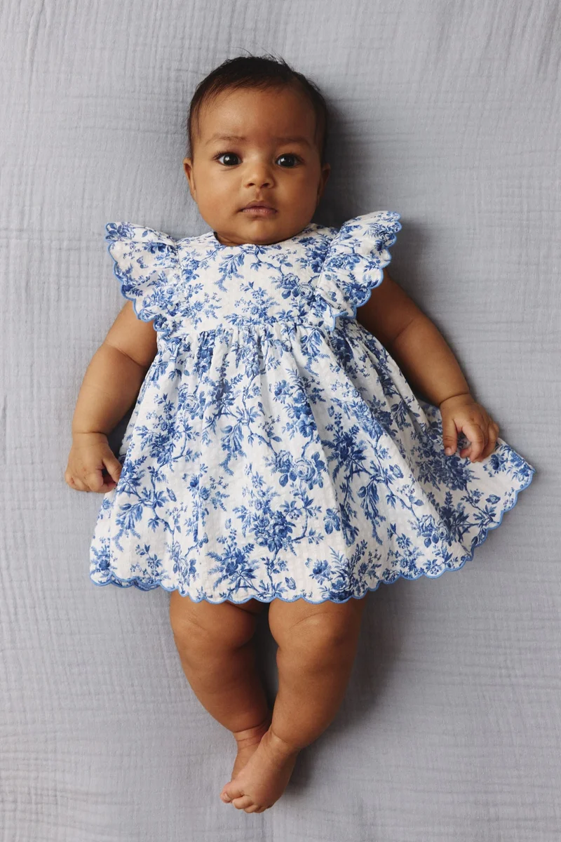 H&M Floral-print cotton bodysuit dress
