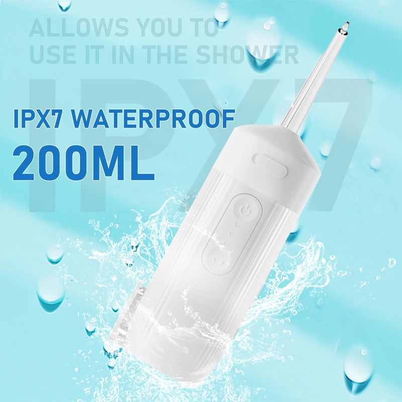 houscly Long term use design Portable Water Flosser for Teeth Travel Mini Small Water Flosser Compact Electric Oral Irrigator Dental Flossing for Teeth Cleaning Cordless Advanced Tonsil Stone Kids Adults Braces All-item matching trendy build - Image 5