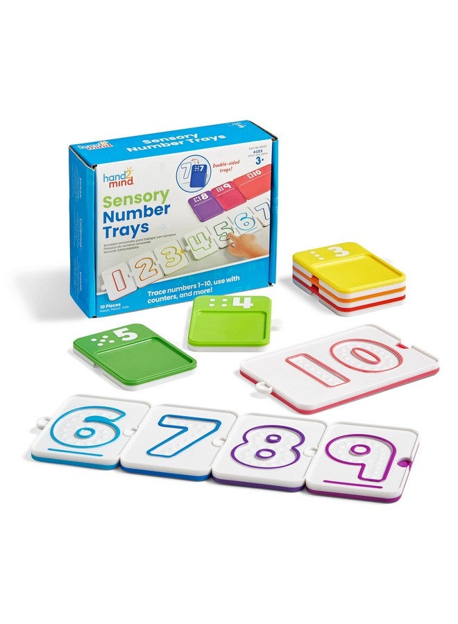 hand2mind hand2mind Sensory Number Trays, Learning Numbers for Kids, Fine Motor Activities, Counting Toys for Sensory Seeking Kids, Texture Toys, Pre-Writing Skills for Toddlers, Montessori Math Materials  - Image 1