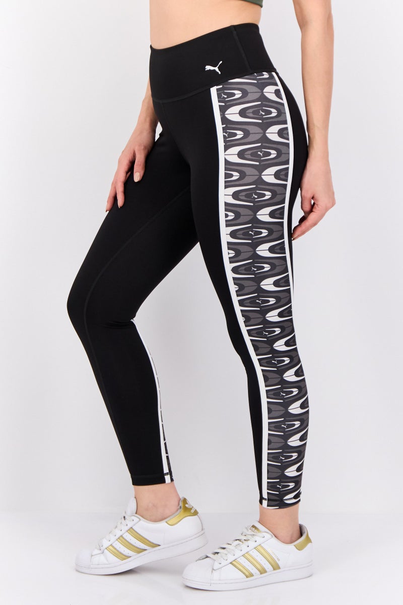 PUMA Women Sportswear Fit 7/8 Training Leggings, Black/White  - Image 2