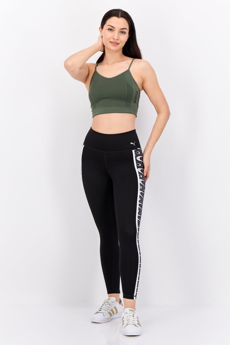 PUMA Women Sportswear Fit 7/8 Training Leggings, Black/White  - Image 4