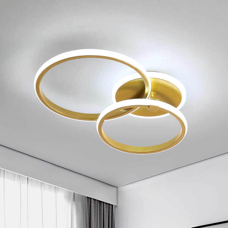 Comely Modern LED Ceiling Light, 42W 3950LM Round Ceiling Light, Golden LED Ceiling Light, Aluminium Ceiling Light for Living Room, Bedroom, Kitchen (Cool White 6500K) - Image 1
