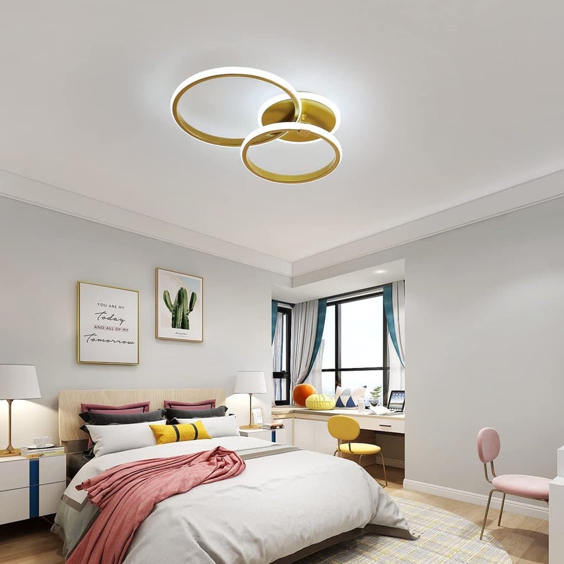 Comely Modern LED Ceiling Light, 42W 3950LM Round Ceiling Light, Golden LED Ceiling Light, Aluminium Ceiling Light for Living Room, Bedroom, Kitchen (Cool White 6500K) - Image 2