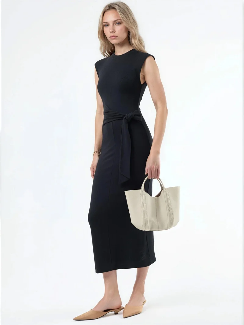 Busem BUSEM Midi Dress with Tie Detail