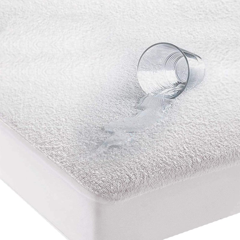 HIGH LIVING Waterproof Mattress Protector Cotton Terry Towel Aloe Vera treated Extra Deep Cover Anti Allergy and Breathable Double 137x190