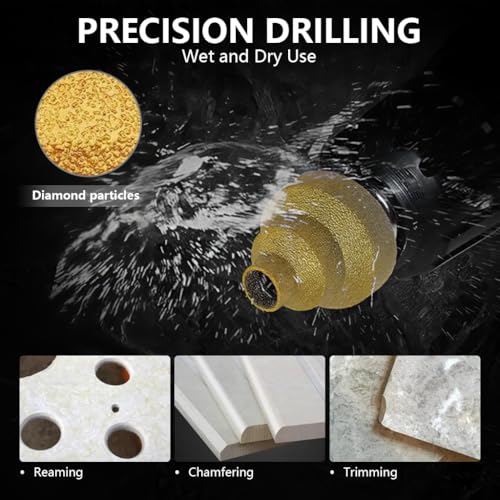 Serplex® Diamond Brazed Pagoda Drill Bit, 20/35/50mm Stepped Reamer for Tile & Stone, Chamfering, Hole Enlarging & Edge Trimming Tool for 100 Type Angle Grinder Use - Image 5