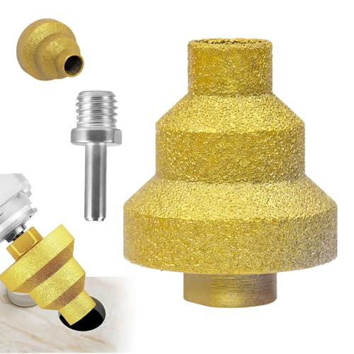 Serplex® Diamond Brazed Pagoda Drill Bit, 20/35/50mm Stepped Reamer for Tile & Stone, Chamfering, Hole Enlarging & Edge Trimming Tool for 100 Type Angle Grinder Use - Image 1