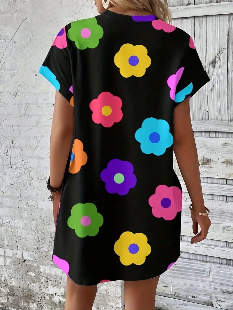 2025 New Wish Popular Women'S Flower Printing Short Sleeve Women'S T-Shirt - Image 3