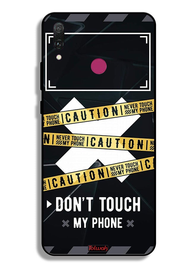 Tolwak Huawei Y9 (2019) Protective Case Cover Caution Never Touch My Phone - Image 2
